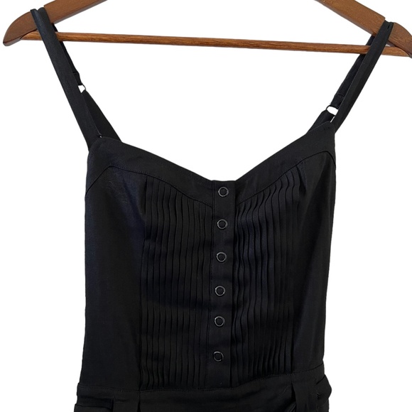 BEBE Linen Blend Short Romper In Black Size S - Picture 4 of 16